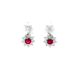 Ruby Diamond Earrings-Ruby Diamond Earrings -