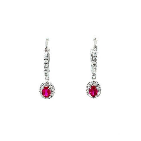 Ruby Diamond Earrings-Ruby Diamond Earrings -
