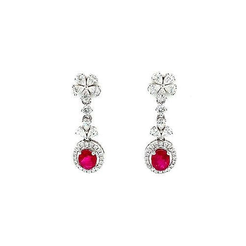 Ruby Diamond Earrings-Ruby Diamond Earrings -