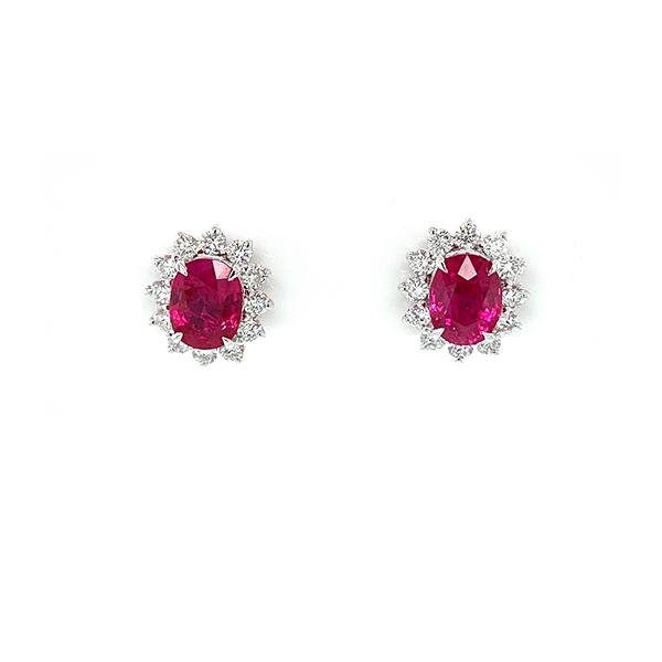 Ruby Diamond Earrings-Ruby Diamond Earrings -