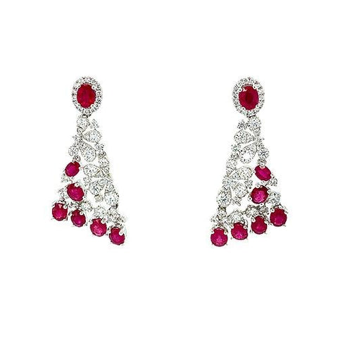 Ruby Diamond Earrings-Ruby Diamond Earrings -