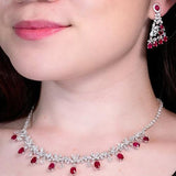 Ruby Diamond Earrings-Ruby Diamond Earrings -