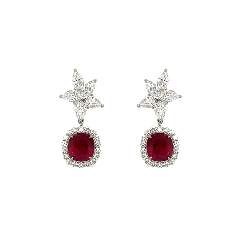 Ruby Diamond Earrings-Ruby Diamond Earrings - REUJD00055