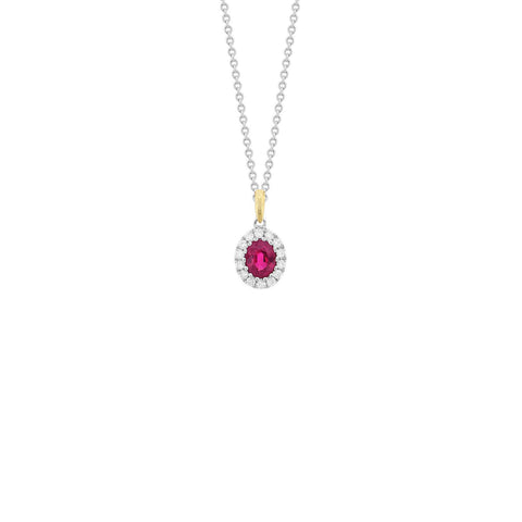 Ruby Diamond Pendant and Chain-Ruby Diamond Pendant and Chain -