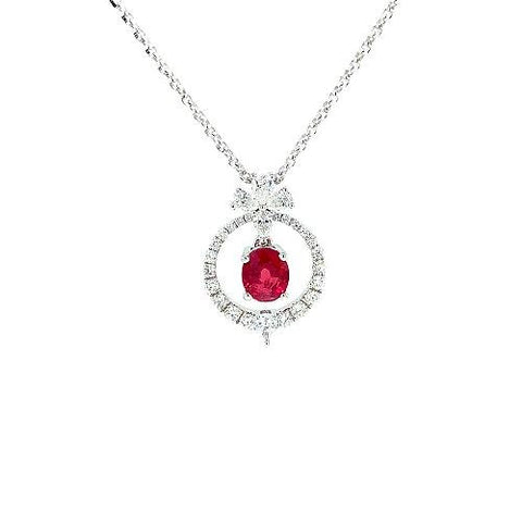 Ruby Diamond Pendant and Chain-Ruby Diamond Pendant and Chain -