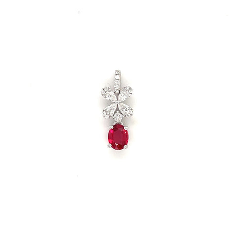 Ruby Diamond Pendant-Ruby Diamond Pendant - RPEDW00117