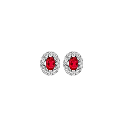 Ruby Diamond Stud Earrings-Ruby Diamond Stud Earrings - RESPK00133