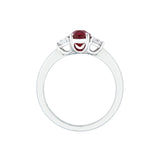 Ruby Diamond Three Stone Ring-Ruby Diamond Three Stone Ring - RRNEL00307