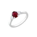 Ruby Diamond Three Stone Ring-Ruby Diamond Three Stone Ring - RRNEL00307