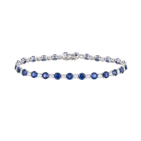 Sapphire and Diamond Bracelet-Sapphire and Diamond Bracelet - SBNEL00091