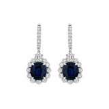 Sapphire and Diamond Drop Earrings-Sapphire and Diamond Drop Earrings - SENEL00158