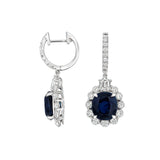 Sapphire and Diamond Drop Earrings-Sapphire and Diamond Drop Earrings - SENEL00158