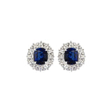 Sapphire and Diamond Stud Earrings-Sapphire and Diamond Stud Earrings - SENEL00141