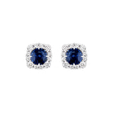 Sapphire and Diamond Stud Earrings-Sapphire and Diamond Stud Earrings - SENEL00190