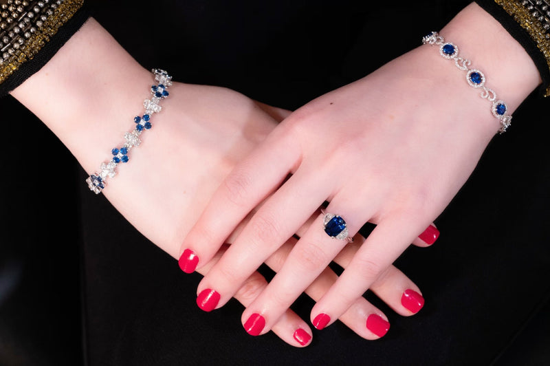 Sapphire Diamond Bracelet-Sapphire Diamond Bracelet -