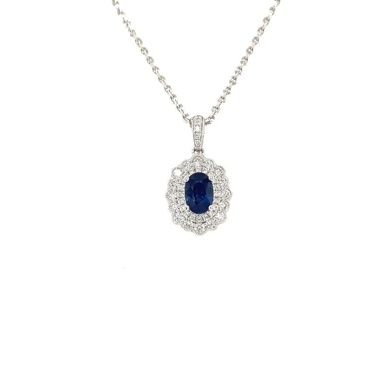 Sapphire Diamond Necklace-Sapphire Diamond Necklace - SNEDW00414