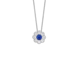 Sapphire Diamond Pendant and Chain-Sapphire Diamond Pendant and Chain -