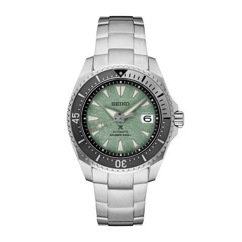 Seiko Prospex U.S. Special Edition SPB349-Seiko Prospex U.S. Special Edition SPB349 in a 43mm titanium case with green dial on titanium bracelet, featuring a date display and automatic movement with up to 70 hours of power reserve.