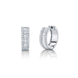 Shy Creation Diamond Baguette Huggie Earrings 0.49 CT-Shy Creation Baguette Huggie Earrings - SC55007094 - Shy Creation Diamond Baguette Huggie Earrings in 14 karat white gold with diamonds totaling 0.49 carats.