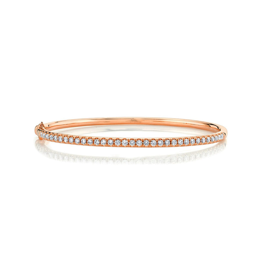 Shy Creation Diamond Bangle - SC22005523ZS - Shy Creation Diamond Bangle in 14 karat rose gold with diamonds totaling 0.88 carats.