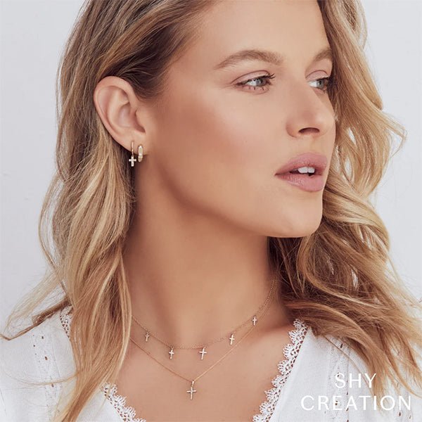 Shy Creation Diamond Cross Necklace - SC22002782AC