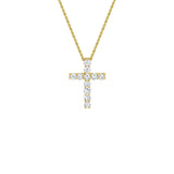 Shy Creation Diamond Cross Necklace 0.32 CT-Shy Creation Diamond Cross Necklace in 14 karat yellow gold with diamonds totaling 0.32 carats.
