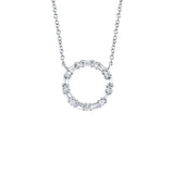 Shy Creation Diamond Baguette Circle Necklace 0.29 CT-Shy Creation Diamond Cross Necklace - SC55008725