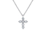 Shy Creation Diamond Cross Necklace 0.17 CT-Shy Creation Diamond Cross Necklace in 14 karat white gold with diamonds totaling 0.17 carats.