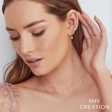 Shy Creation Diamond Huggie Earrings 0.04 CT-Shy Creation Diamond Dangle Huggie Earrings - SC22007654