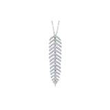 Shy Creation Diamond Feather Necklace 0.29 CT-Shy Creation Diamond Feather Necklace - SC55006044
