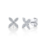 Shy Creation Diamond Flower Stud Earrings 0.16 CT-Shy Creation Diamond Flower Earrings - SC55002161