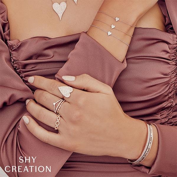 Shy Creation Diamond Heart Bracelet - SC55007633