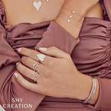 Shy Creation Diamond Pave Heart Bracelet 0.05 CT-Shy Creation Diamond Heart Bracelet - SC55007635