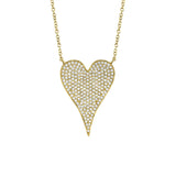 Shy Creation Diamond Heart Necklace 0.43 CT-Shy Creation Diamond Heart Necklace - SC55002482 - Shy Creation Diamond Heart Necklace in 14 karat yellow gold with diamonds totaling 0.43 carats.