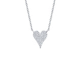 Shy Creation Diamond Pave Heart Necklace 0.11 CT-Shy Creation Diamond Heart Necklace in 14 karat white gold with pave diamonds.