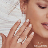 Shy Creation Diamond Heart Stud Earrings 0.14 CT-Shy Creation Diamond Heart Stud Earrings - SC55006930