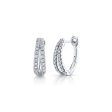 Shy Creation Diamond Oval Hoop Earrings 0.40 CT-Shy Creation Diamond Huggie Earrings - SC22005527