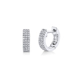 Shy Creation Diamond Pave Mini Huggie Earrings 0.17 CT-Shy Creation Diamond Huggie Earrings - SC55009012