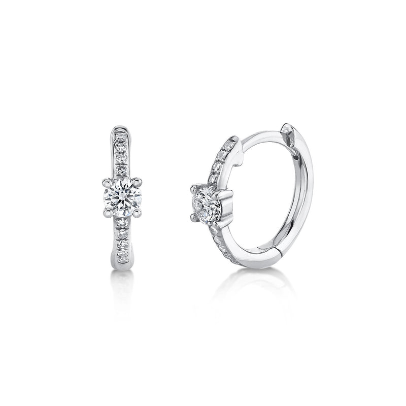 Shy Creation Diamond Huggie Earrings 0.25 CT-Shy Creation Diamond Huggie Earrings - SC55020171