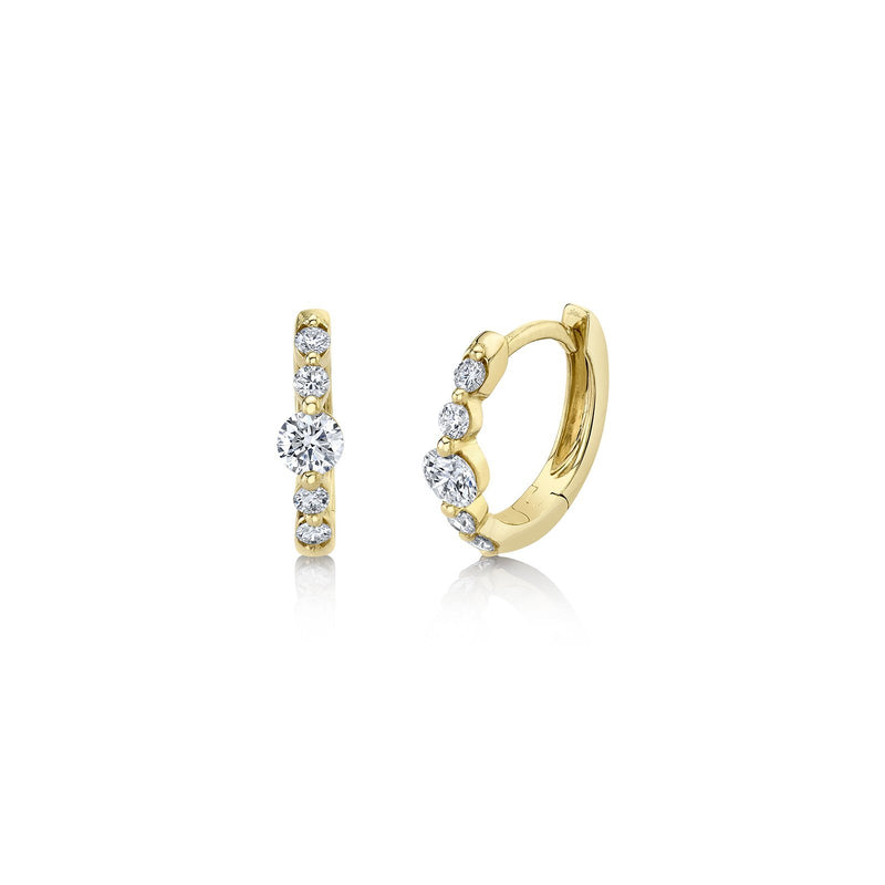 Shy Creation Diamond Huggie Earrings 0.42 CT-Shy Creation Diamond Huggie Earrings - SC55021758