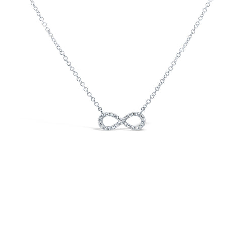 Shy Creation Diamond Infinity Necklace 0.08 CT-Shy Creation Diamond Infinity Necklace - SC55001538V3 - Shy Creation Diamond Infinity Necklace in 14 karat white gold.