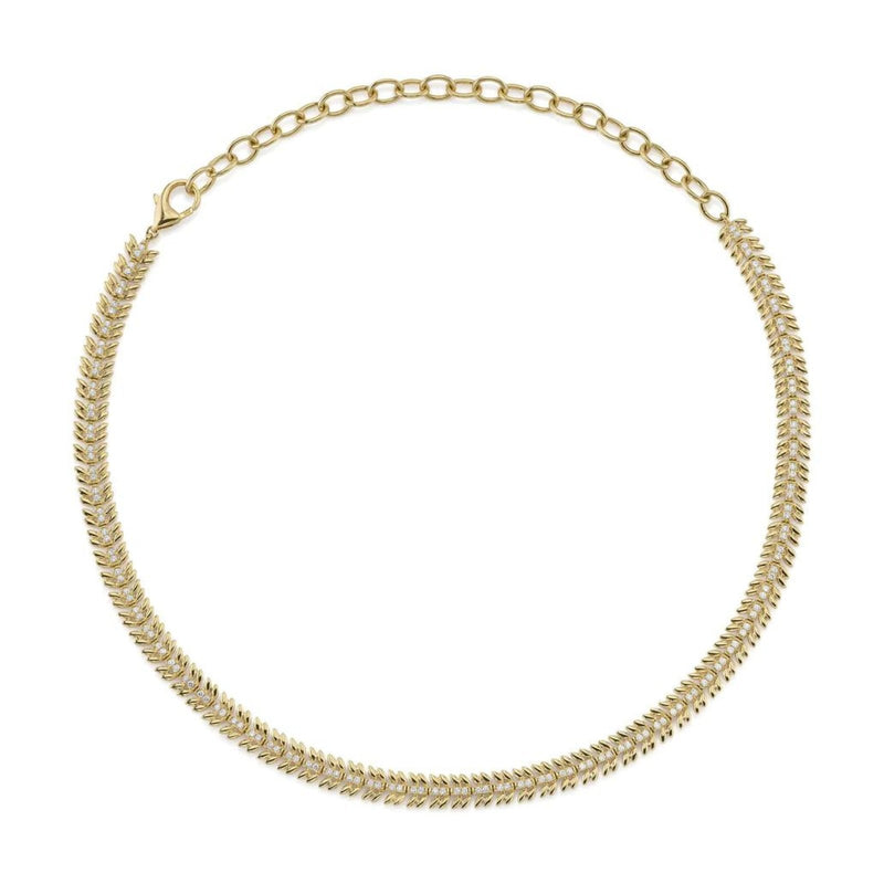 Shy Creation Diamond Laurel Wreath Necklace 1.40 CT-Shy Creation Diamond Laurel Wreath Necklace - SC55023418 - Shy Creation Diamond Laurel Wreath Necklace in 14 karat yellow gold with diamonds totaling 1.40 carats.