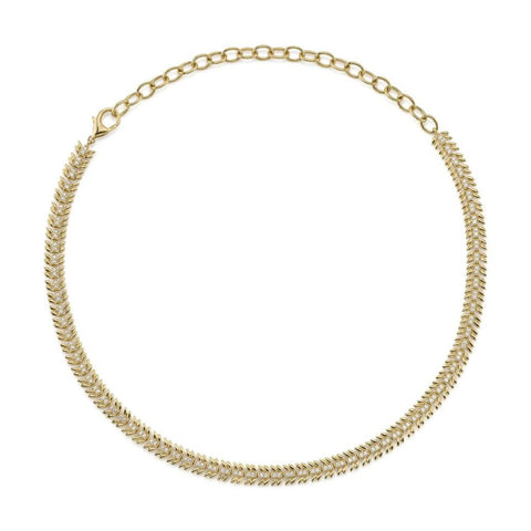 Shy Creation Diamond Laurel Wreath Necklace 1.40 CT-Shy Creation Diamond Laurel Wreath Necklace - SC55023418 - Shy Creation Diamond Laurel Wreath Necklace in 14 karat yellow gold with diamonds totaling 1.40 carats.