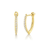 Shy Creation Diamond Marquise Huggie Earrings-Shy Creation Diamond Marquise Huggie Earrings - SC22005491