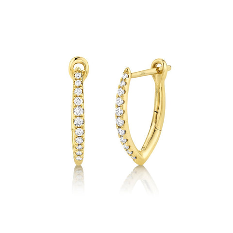 Shy Creation Diamond Marquise Huggie Earrings-Shy Creation Diamond Marquise Huggie Earrings - SC22005491