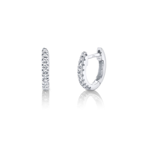 Shy Creation Diamond Mini Huggie Earrings-Shy Creation Diamond Mini Huggie Earrings - SC22003982V3