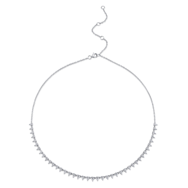 Shy Creation Diamond Pear Tennis Necklace 2.74 CT-Shy Creation Diamond Necklace - SC55019848