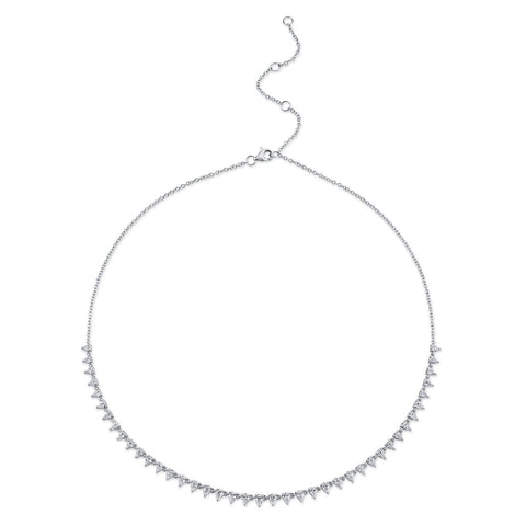 Shy Creation Diamond Pear Tennis Necklace 2.74 CT-Shy Creation Diamond Necklace - SC55019848