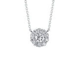 Shy Creation Diamond Necklace 0.42 CT-Shy Creation Diamond Necklace in 14 karat white gold with diamonds.