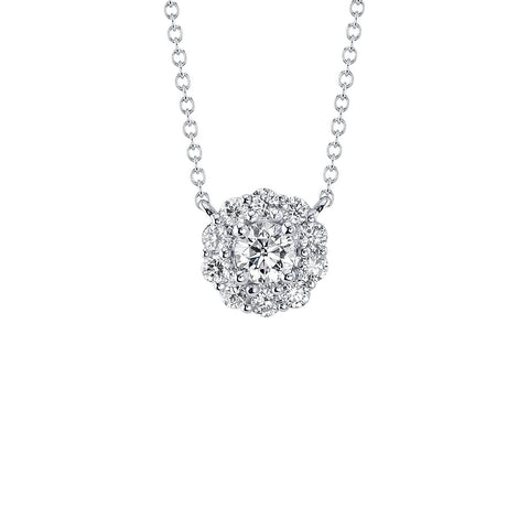 Shy Creation Diamond Necklace 0.42 CT-Shy Creation Diamond Necklace in 14 karat white gold with diamonds.
